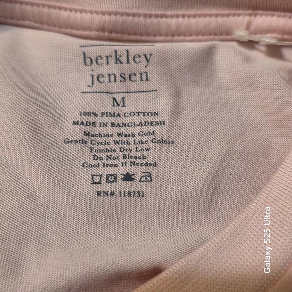 BERKLEY JENSEN 100% Pima Cotton Polo Golf Shirt MENS M Pink NWT Casual Classic - Picture 7 of 7